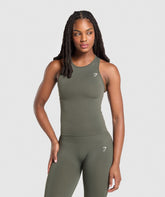 Everyday Seamless Tight Fit Tank Strength Green
