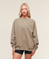 Training Oversized Fleece Sweatshirt Lifestyle Brown