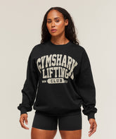 Lifting Club Graphic Oversized Crew Neck Black