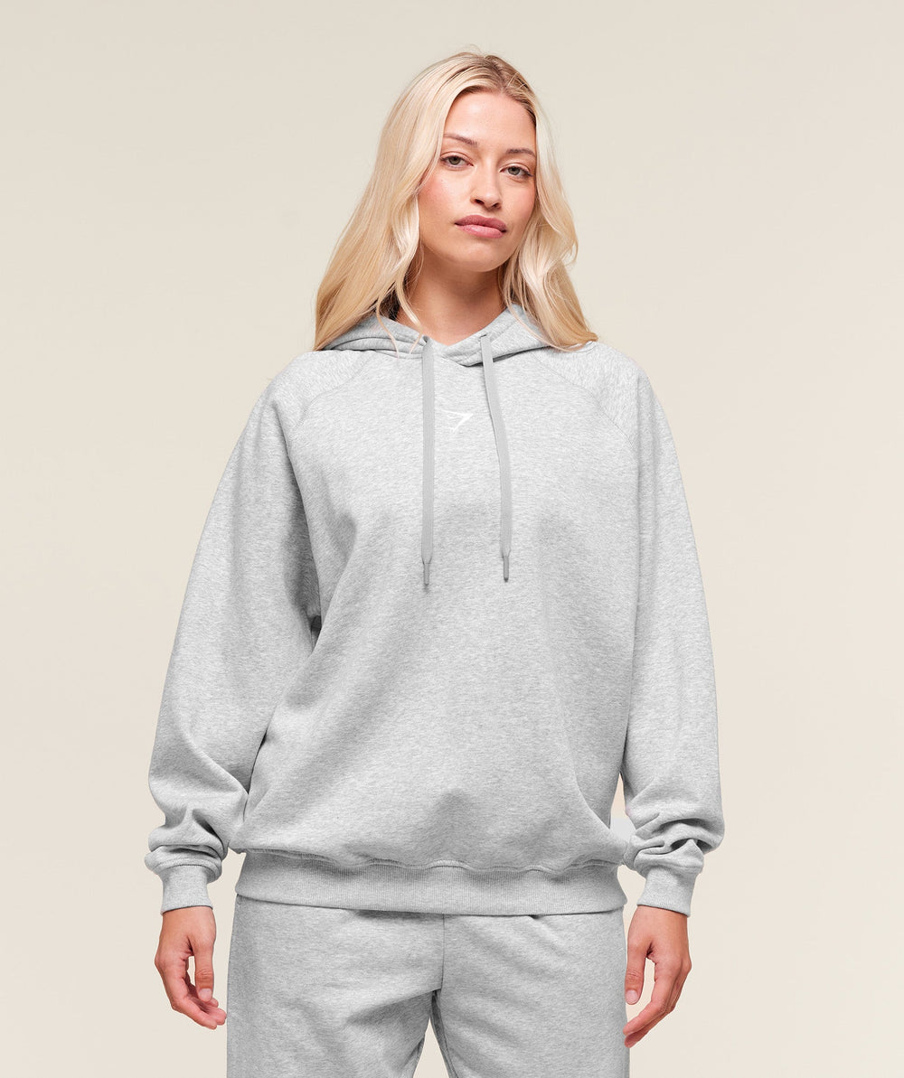 Training Oversized Fleece Hoodie Light Grey Core Marl