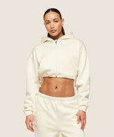 everywear Tech Cropped Hoodie Soft White