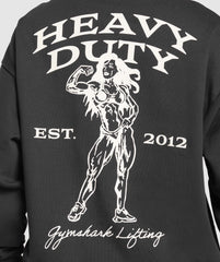 Heavy Duty Graphic Oversized Pullover Black