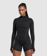 Apex Seamless 1/4 Zip Pullover Black/Graphite Grey