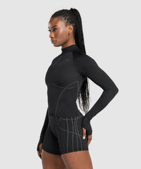 Apex Seamless 1/4 Zip Pullover Black/Graphite Grey