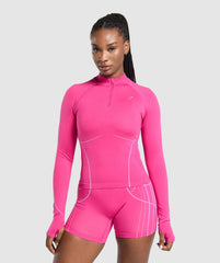 Apex Seamless 1/4 Zip Pullover Valley Pink/Sour Pink