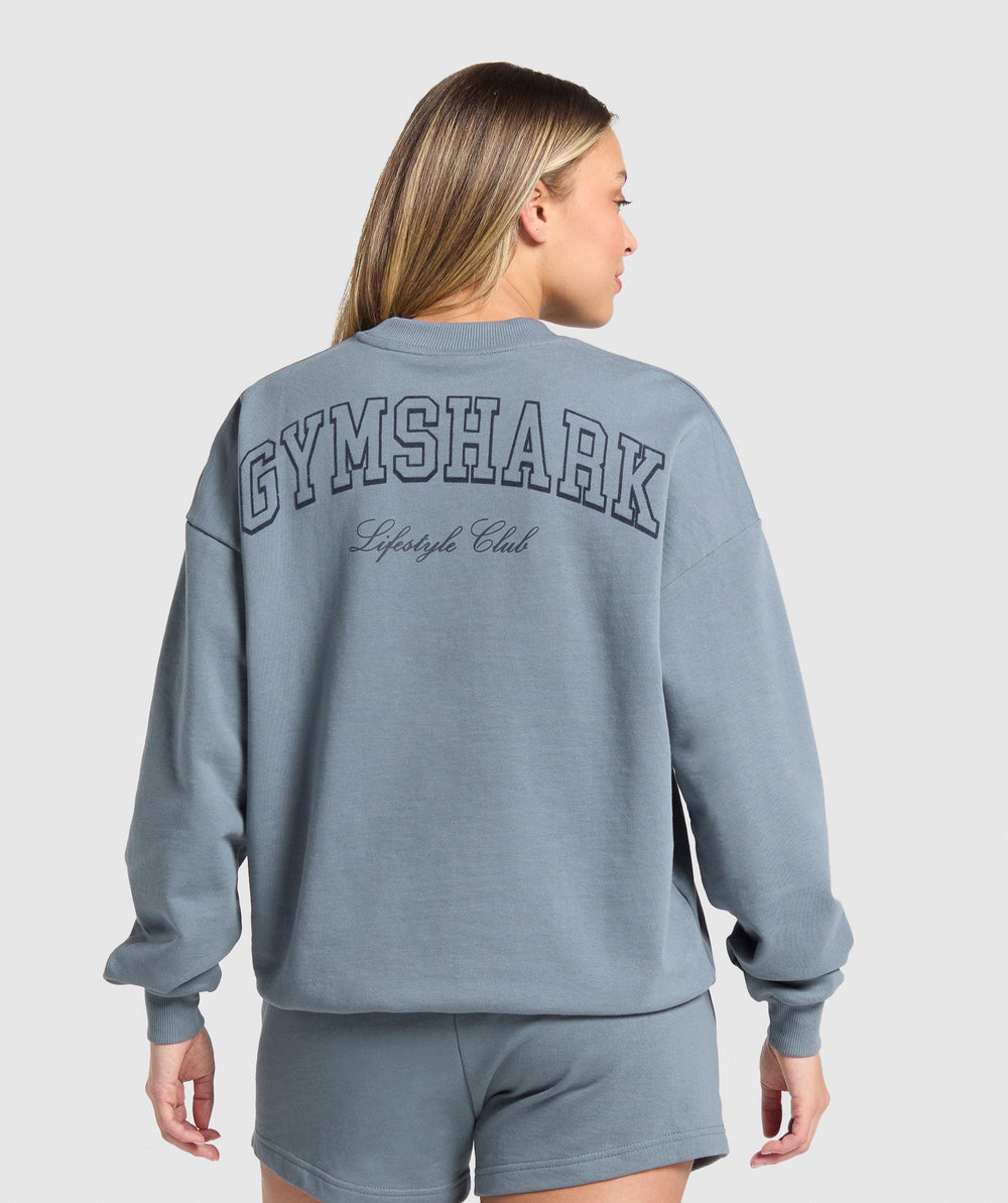 Campus Classics Graphic Sweatshirt Iron Blue