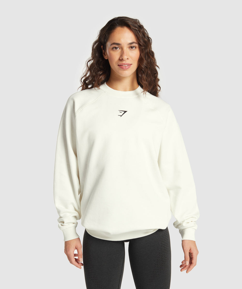 Training Oversized Fleece Sweatshirt Soft White