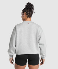 Lifting Essentials Graphic Brushed Oversized Sweatshirt Light Grey Core Marl
