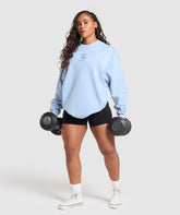 Graphic Illustration Pullover Gentle Blue