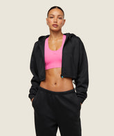 everywear Tech Cropped Hoodie Black