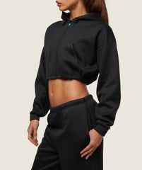 everywear Tech Cropped Hoodie Black