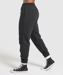 Heavy Duty Graphic Loopback Jogger Black