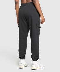 Fleece Cargo Joggers Black