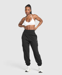 Fleece Cargo Joggers Black