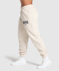 Lifting Essentials Graphic Brushed Oversized Joggers Oat White