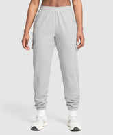 Fleece Cargo Joggers Light Grey Core Marl
