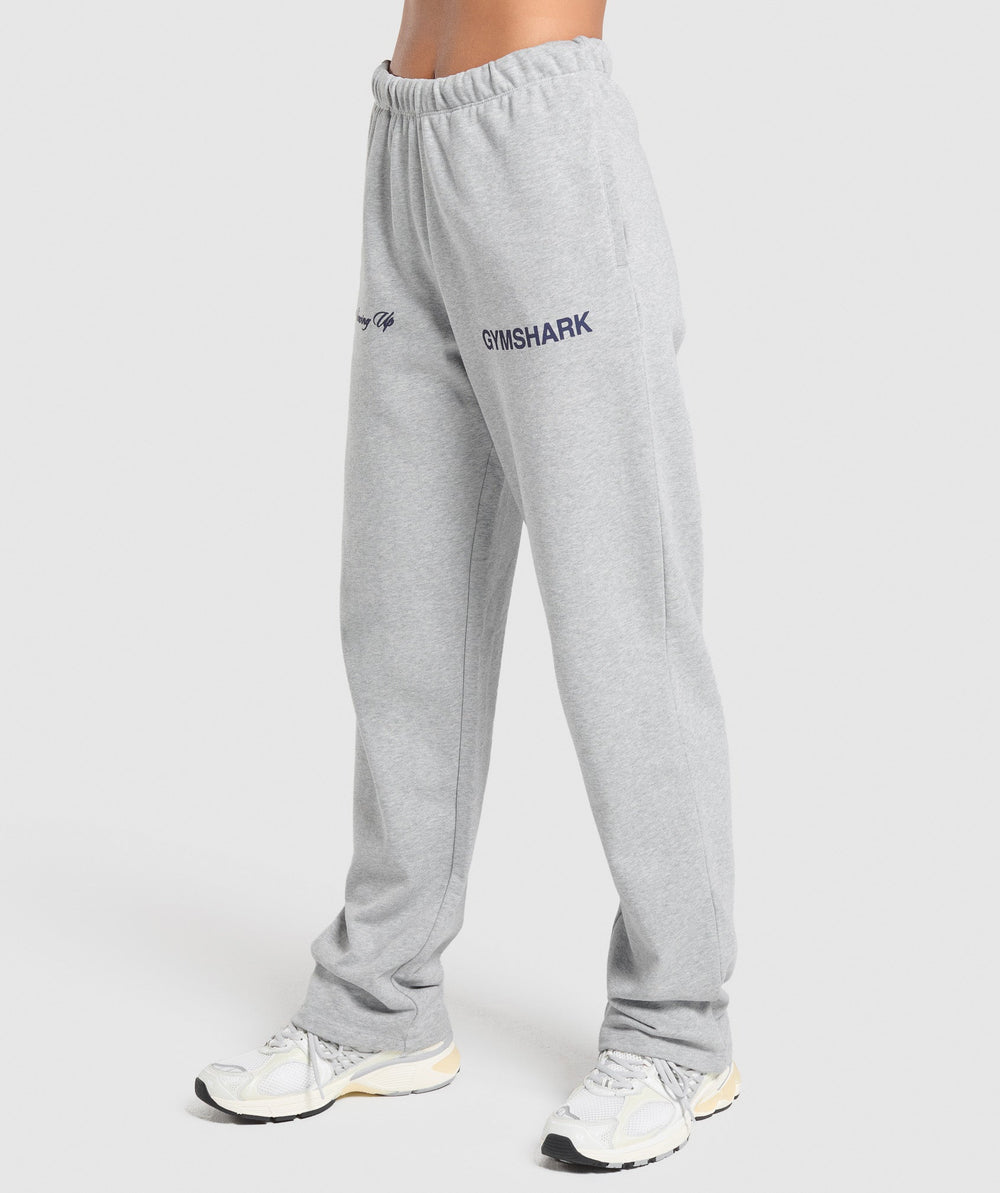 EST 2012 Graphic Straight Leg Joggers Light Grey Core Marl