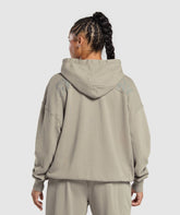 Power Oversized Zip Hoodie Linen Brown/Acid Wash