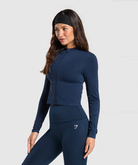 Everyday Seamless Zip Tracktop Navy