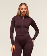 Everyday Seamless Zip Tracktop Cherry Purple