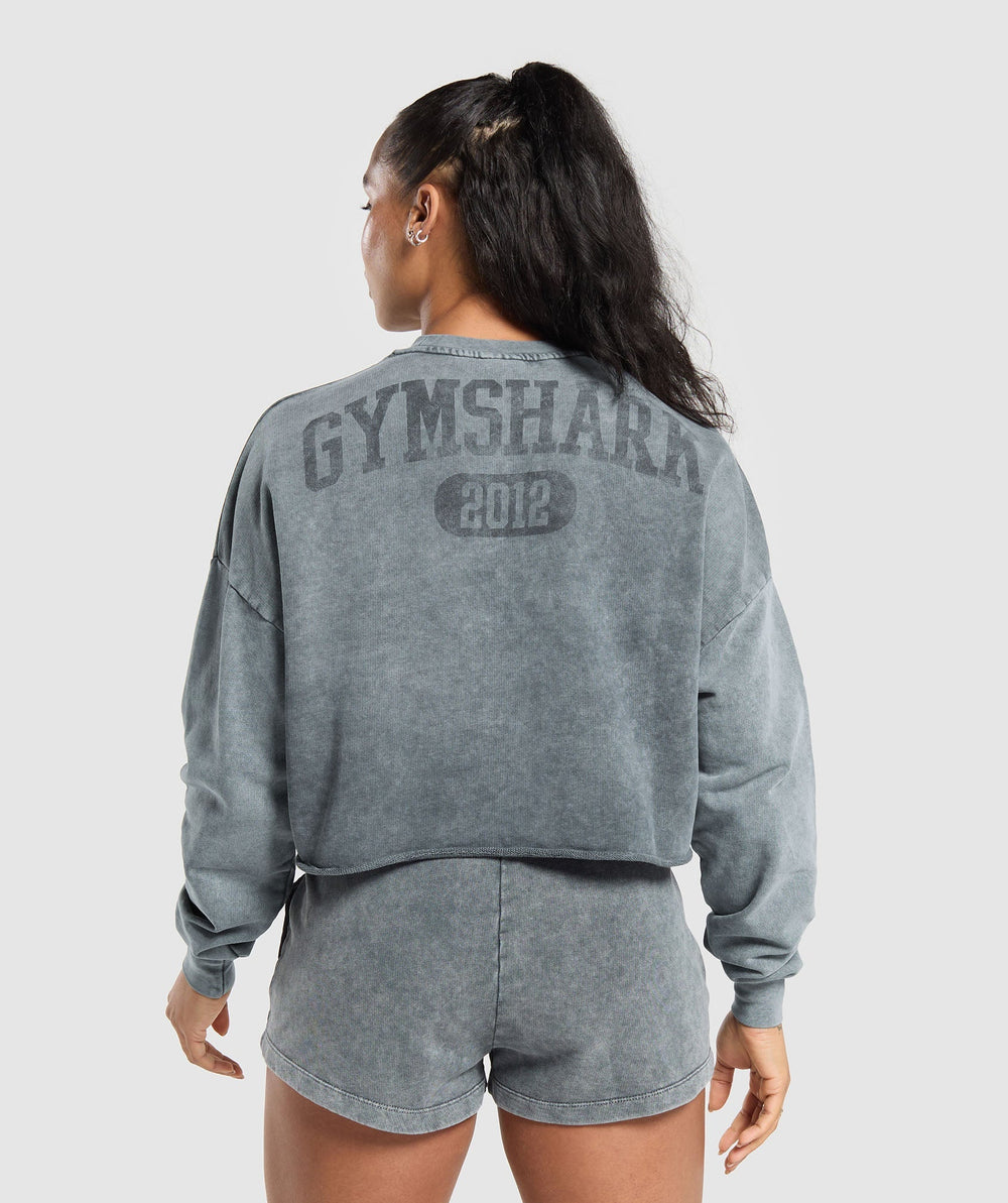 Collegiate Shadow Washed Midi Sweatshirt Asphalt Grey