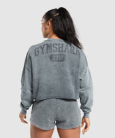 Collegiate Shadow Washed Midi Sweatshirt Asphalt Grey