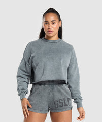 Collegiate Shadow Washed Midi Sweatshirt Asphalt Grey