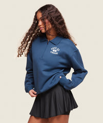 Phys Ed Graphic 1/4 Zip Soft Blue