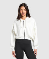 Lifestyle Club Graphic Zip Up Hoodie Soft White