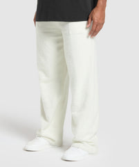 Knitted Straight Leg Joggers Skylight White