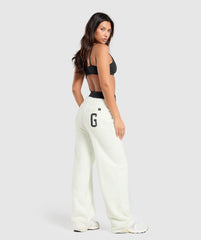 Knitted Straight Leg Joggers Skylight White