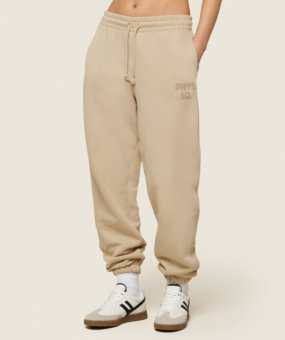 Phys Ed Graphic Sweatpants Vanilla Beige