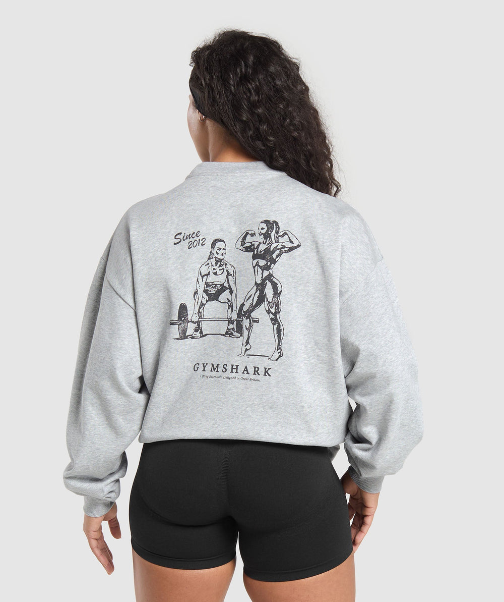 Two Strong Women Sweatshirt Light Grey Core Marl