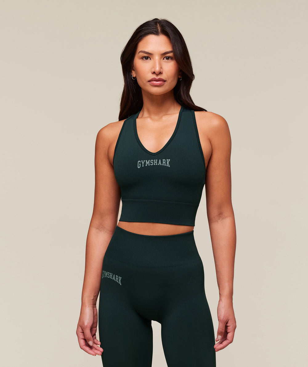 Everyday Seamless Graphic Crop Tank Darkest Teal