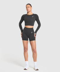 Vital Crop Top Black Marl