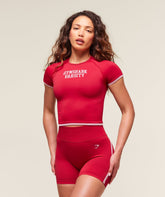 Lift Varsity Seamless Midi T-Shirt Carmine Red