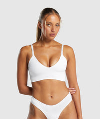 Seamless V Neck Bralette White