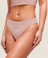 Cotton Graphic Thong Muted Pink