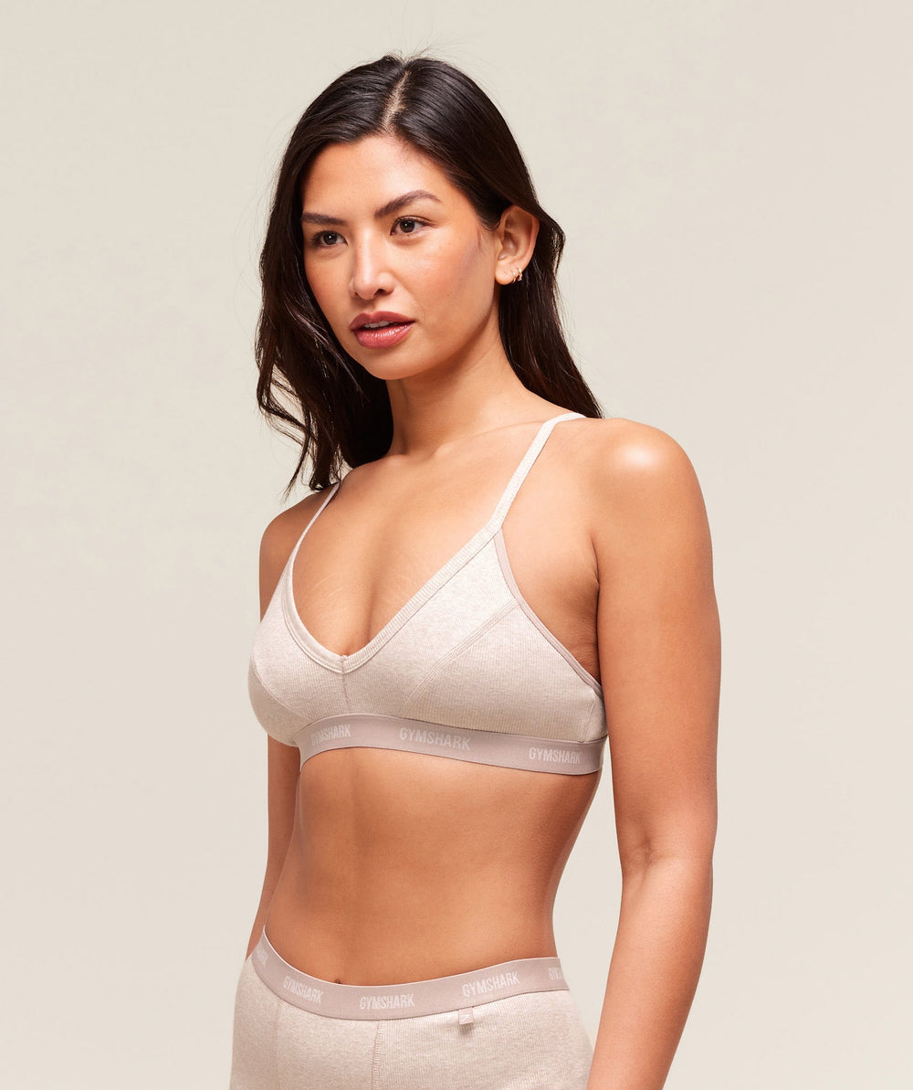 Rib Bralette Soft Pink Marl