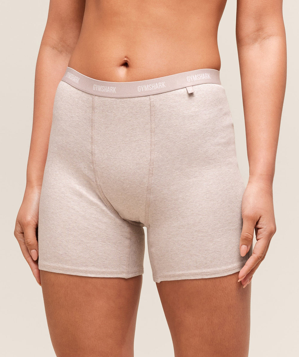 Rib Shorts Soft Pink Marl