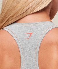 Juicy Peach Cotton Bralette Light Grey Core Marl