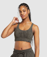Monogram Towelling Bralette Strength Green