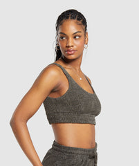 Monogram Towelling Bralette Strength Green