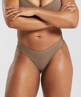 Seamless Dipped Front Thong Soul Brown