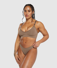 Seamless Dipped Front Thong Soul Brown