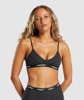 Rib Bralette Midnight Black Marl