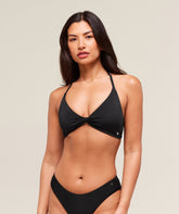 Twist Front Bikini Top Black