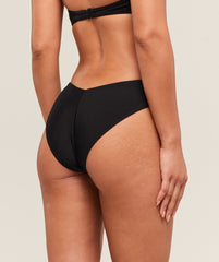 Dipped Front Bikini Bottom Black