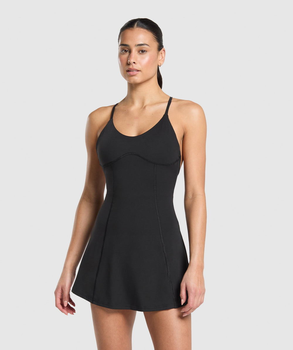 Strappy 2-in-1 Dress Black