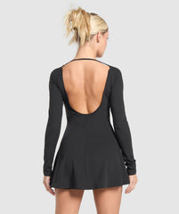 Long Sleeve Workout Dress Black